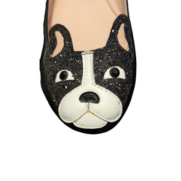 Kate Spade Women’s 8M Black White French Bulldog Boston Terrier Ballet Flats - Picture 4 of 15